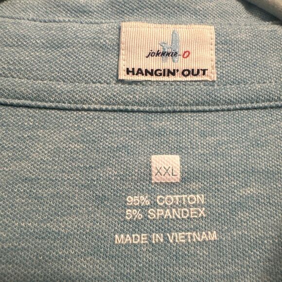 Johnnie-O Hangin Out Polo Shirt Pocket Mens XXL Blue Golf Stretch Performance - Picture 3 of 9